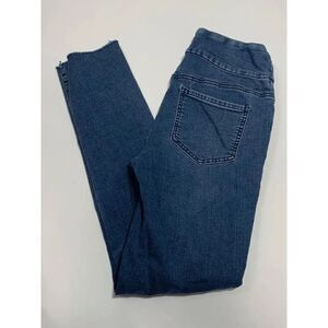 Fit Fabulous Womens Denim Jeans Skinny Raw Hem Denim Jeans Blue Size 6